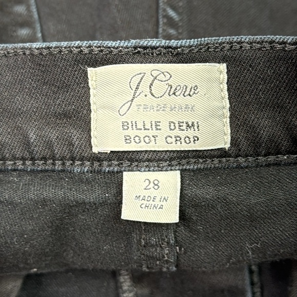J.Crew Billie Demi Boot Crop Black Jeans Size 28 - Picture 9 of 11